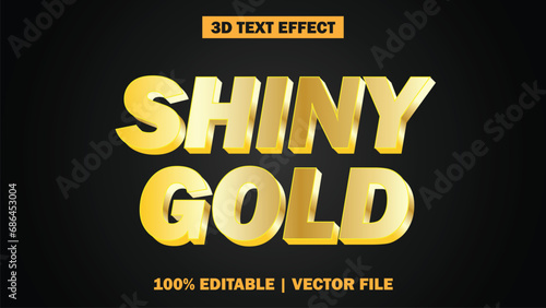 shiny gold metal 3d text effect editable eps vector with black background	
