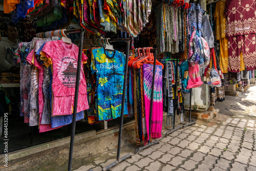 Berastagi souvenir shop for traveller. Local tourist gift shop sells handicraft, clothing and souvenir in berastagi Indonesia