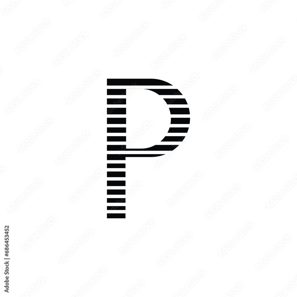 P letter creative logo in red and white vector