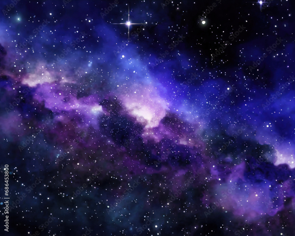 Naklejka premium gorgeous space and twinkling stars background image with nebula gas cloud