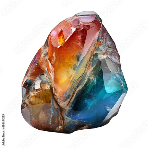 Clear colourful stone isolated on transparent background