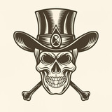 Baron samedi skull veve loa voodoo wedo. papa legba. vector illustration