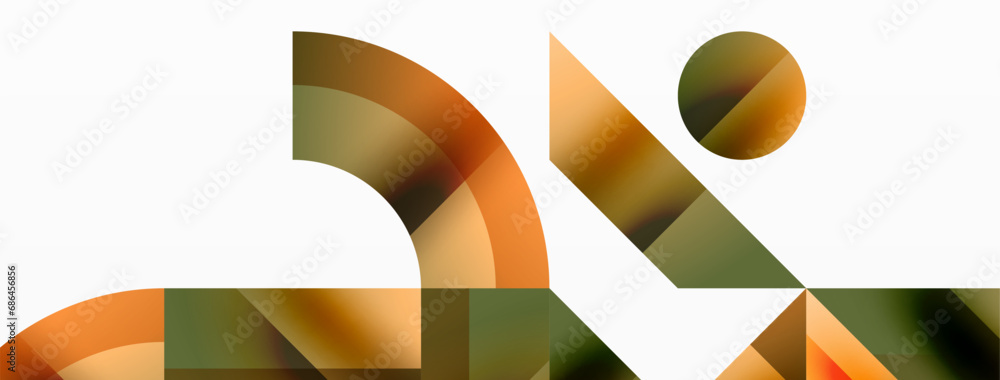 Geometric background with squares, triangles, circles. Shapes harmoniously interact, creating visually striking design for digital designs, presentations, website banners, social media posts Geometric background with squares, triangles, circles. Shapes harmoniously interact, creating visually striking design for digital designs, presentations, website banners, social media posts