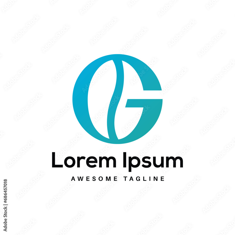 Fototapeta premium G Letter Logo Design Free Icon