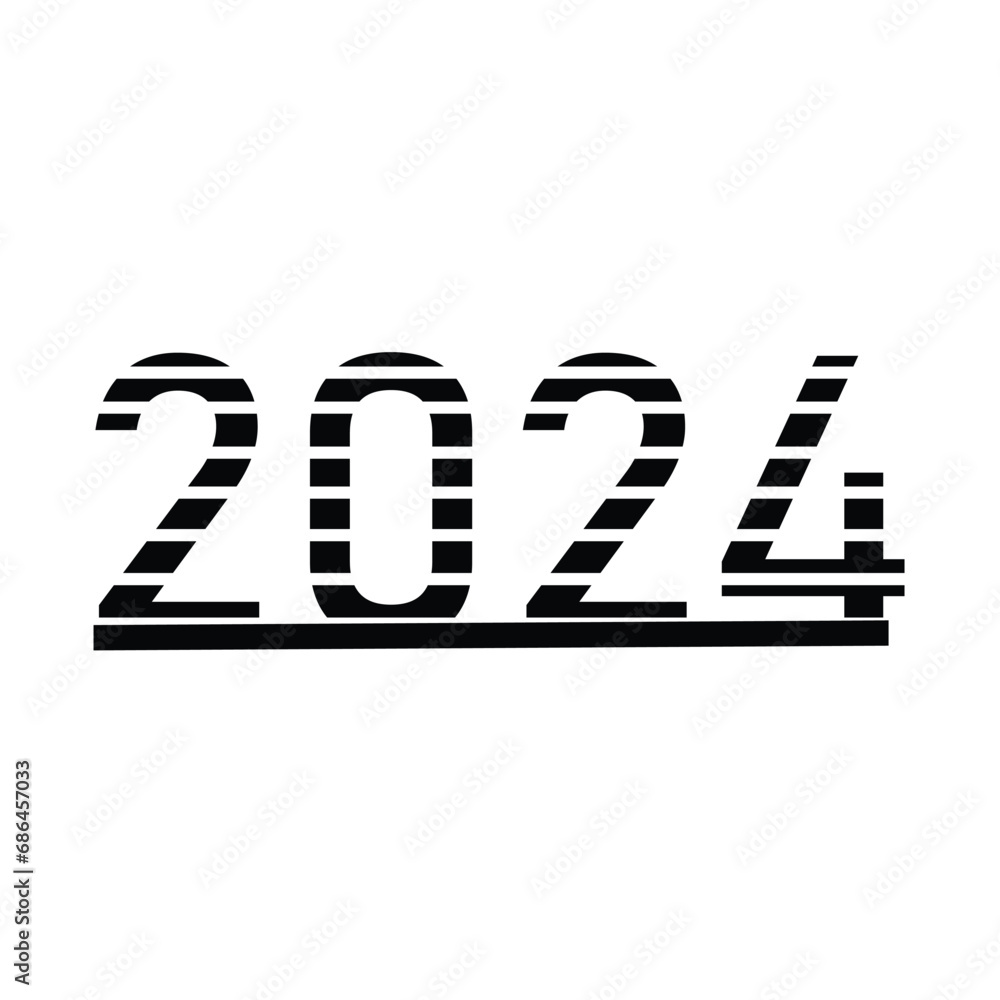 Happy new year 2024 design. With colorful truncated number ...