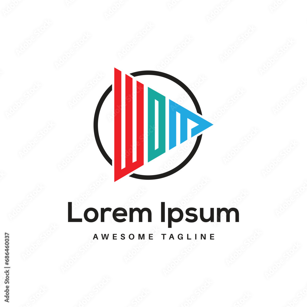 WOM Letter Logo Design Free Icon WOM Letter Logo Design Free Icon