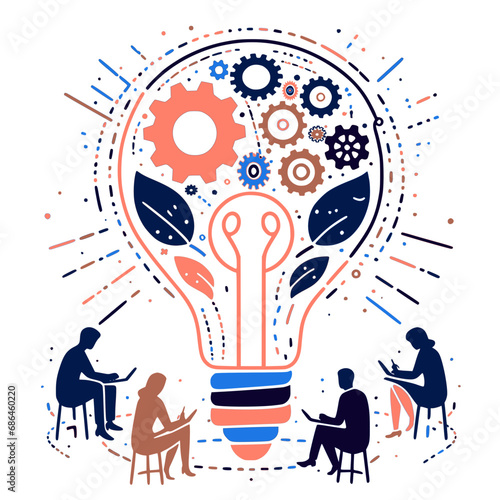 The Collective Imagination: Group Creativity Circle Concept Illustration Vector