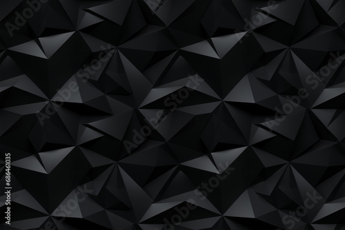 Black 3D Geometric Seamless Pattern Texture of Angular Shapes and Prisms Background: Angular geometric shapes and prisms in varying orientations result in a dynamic and architectural-inspired design