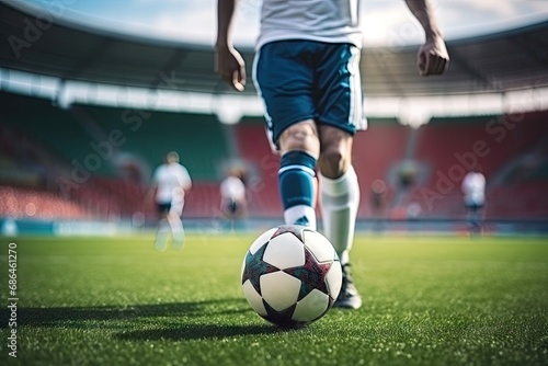 soccer player kicking ball © KirKam