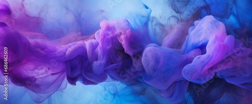 Blue purple abstract background, luxury colored smoke, acrylic paint underwater explosion, cosmic swirling ink