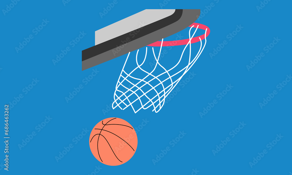 flat illustration of basketball vector 