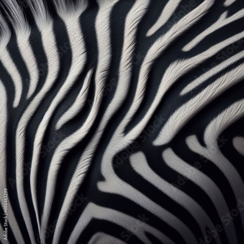 closeup of black and white fur of zebra stripes