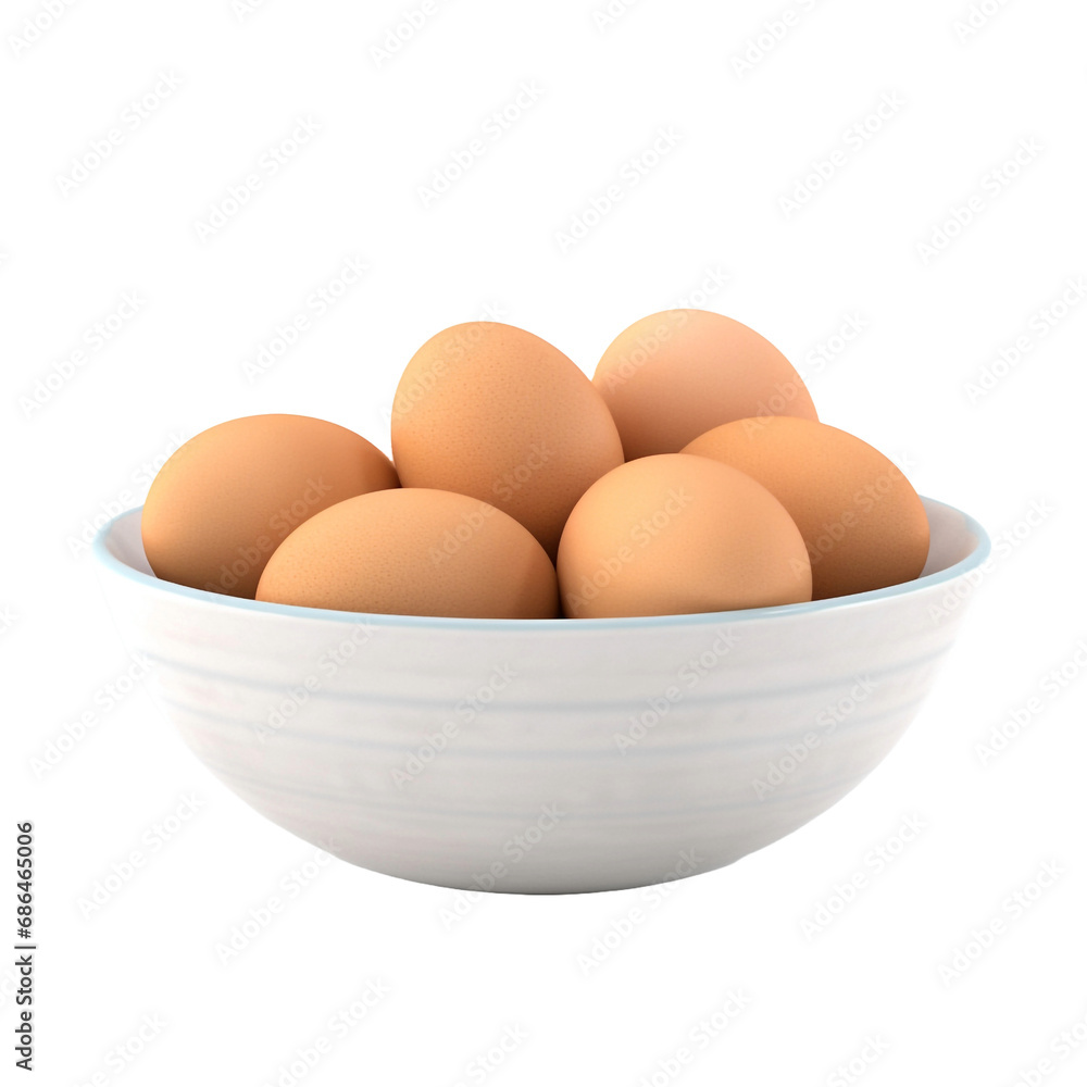 Eggs on bowl isolated on transparent background Eggs on bowl isolated on transparent background