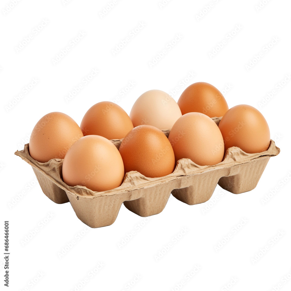 Egg carton with clipping path isolated on transparent background Egg carton with clipping path isolated on transparent background