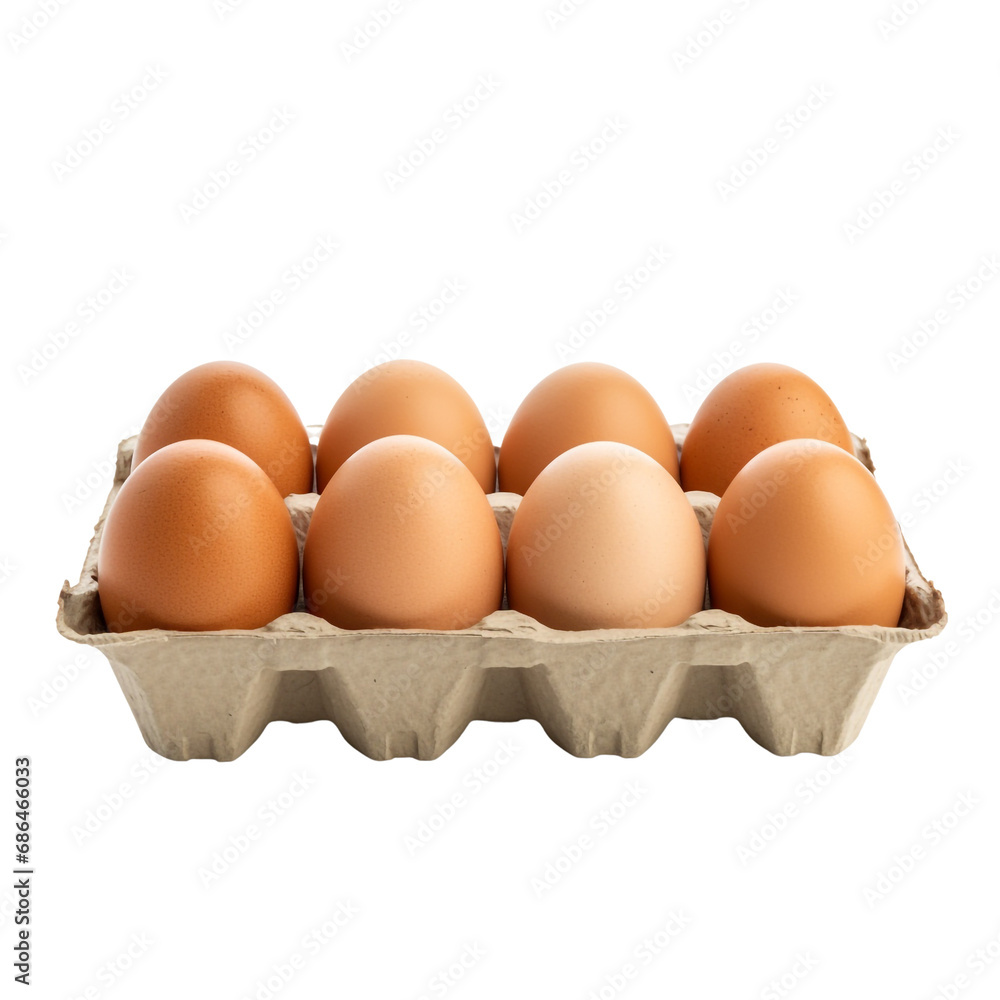 Egg carton with clipping path isolated on transparent background Egg carton with clipping path isolated on transparent background