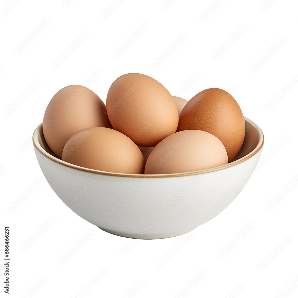 Eggs on bowl isolated on transparent background Eggs on bowl isolated on transparent background