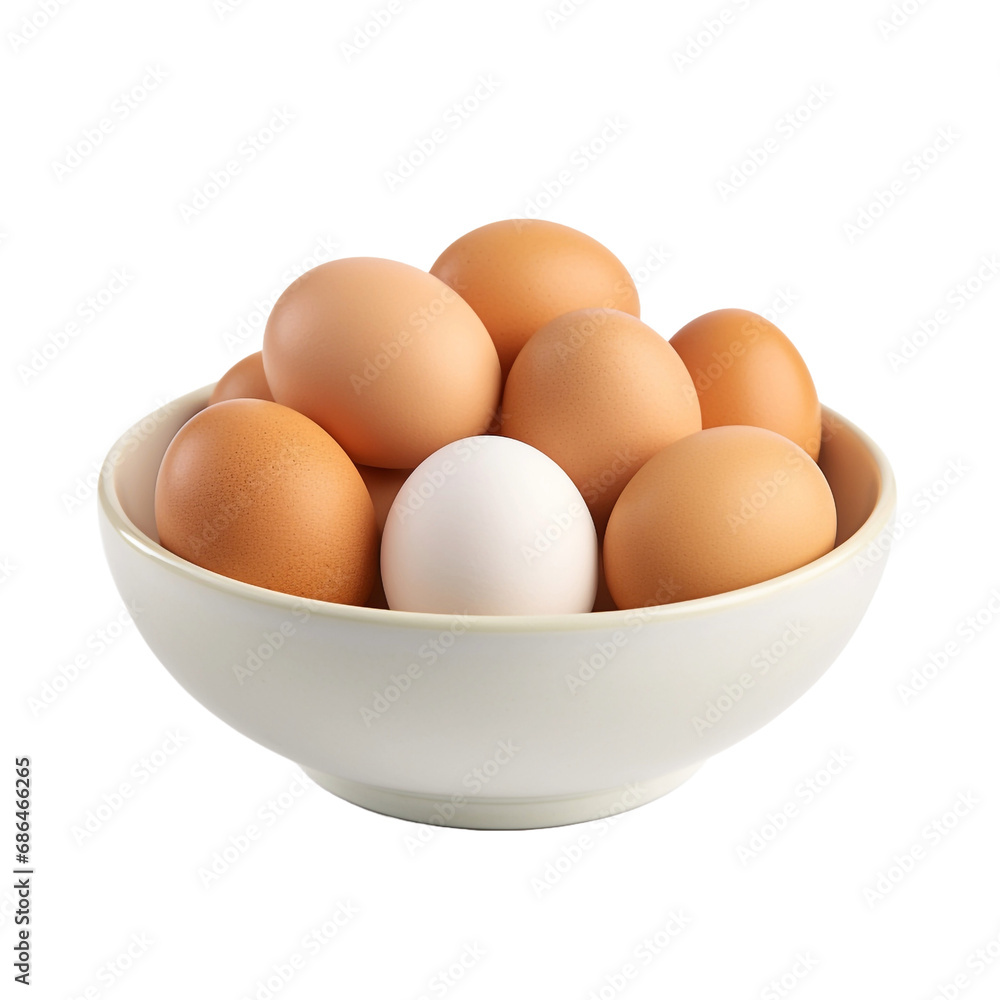 Eggs on bowl isolated on transparent background Eggs on bowl isolated on transparent background