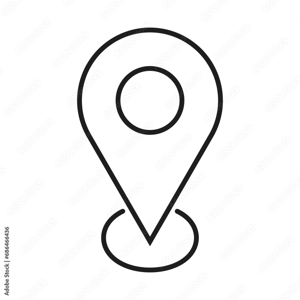 Simple icons representing locations and map pins Simple icons representing locations and map pins