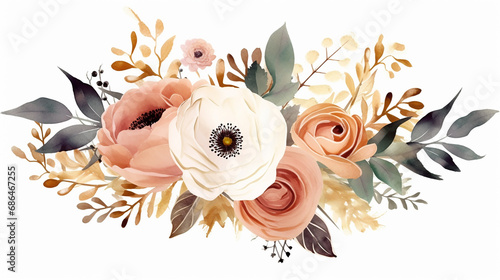 elegant bouquet of blush peach pink rose flower