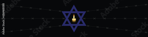 International Holocaust Remembrance Day vector. Star of David . January 27. Important day