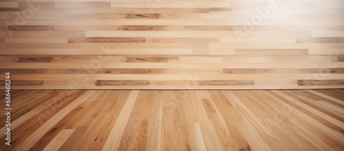 Textured background of laminated parquet flooring © Vusal