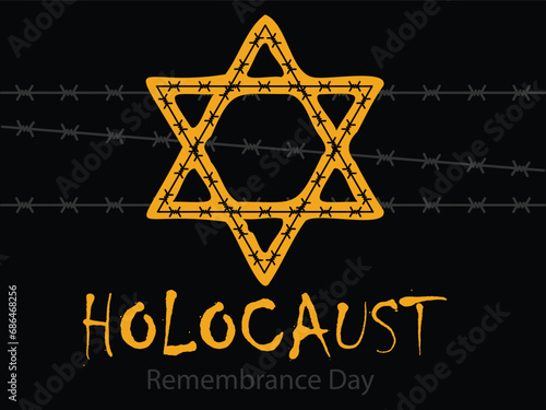 International Holocaust Remembrance Day vector. Star of David . January 27. Important day