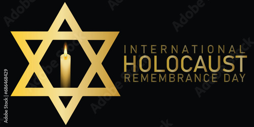 International Holocaust Remembrance Day vector. Star of David . January 27. Important day