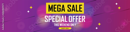 Sale banner template design . Super Sale, end of season special offer banner. vector illustration.