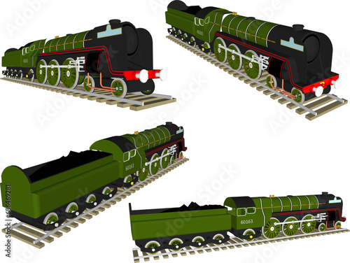 Vector sketch illustration design of vintage classic steam train transportation equipment.