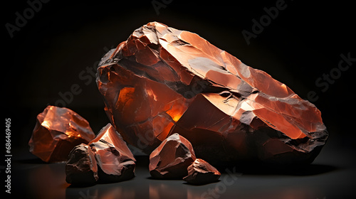 illustration of a raw copper nugget against dark background