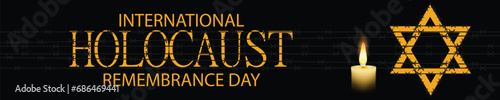 International Holocaust Remembrance Day vector. Star of David . January 27. Important day