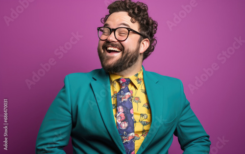 happy smiling Accountant on solid color background