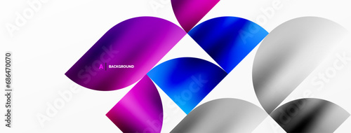 Minimalist geometric background featuring metallic round triangles, delivering sleek and modern visual aesthetic with emphasis on clean, metallic forms for wallpaper, banner, background, landing page