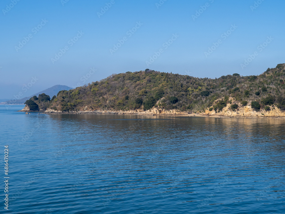 Naklejka premium 大島(香川県高松市庵治町)。