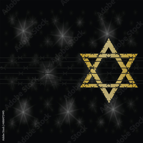 International Holocaust Remembrance Day vector. Star of David . January 27. Important day