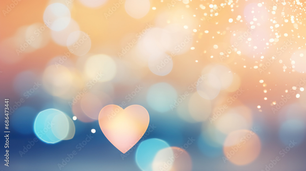 Fototapeta premium A two glass of sparkling wine on a soft pastel colorful bokeh background