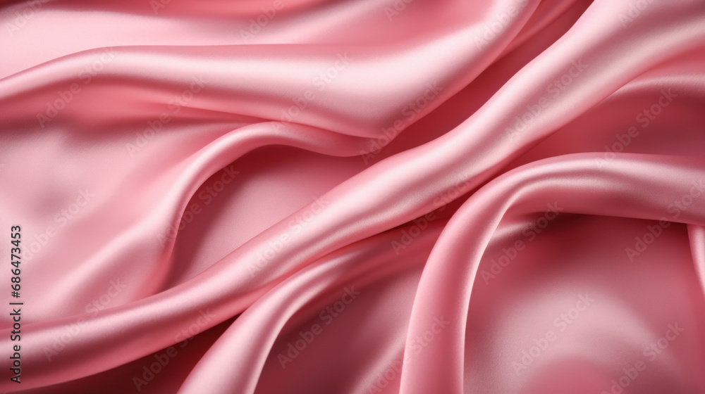 Fototapeta premium Pink silk texture. Soft waves.