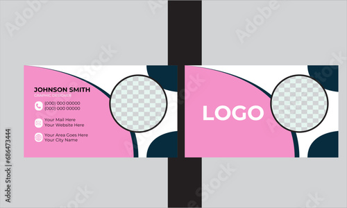 Creative modern clean corporate double-side business card template, personal visiting card, vector illustration, professional simple identity business card.