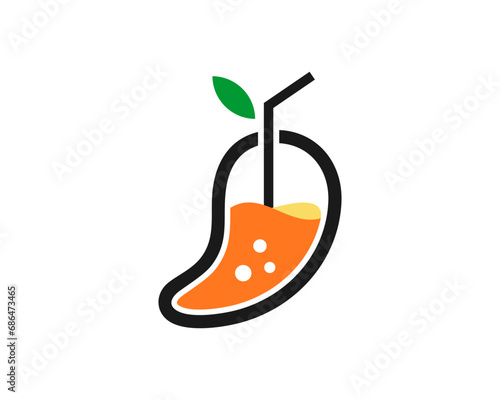 Mango juice vector illustration logo
