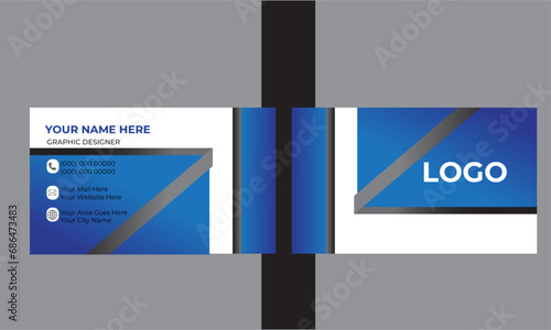 Creative modern clean corporate double-side business card template, personal visiting card, vector illustration, professional simple identity business card.