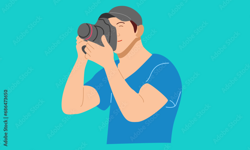 flat illustration of photographer vector flat illustration of photographer vector