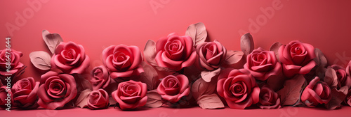Red Roses on a Pink Background