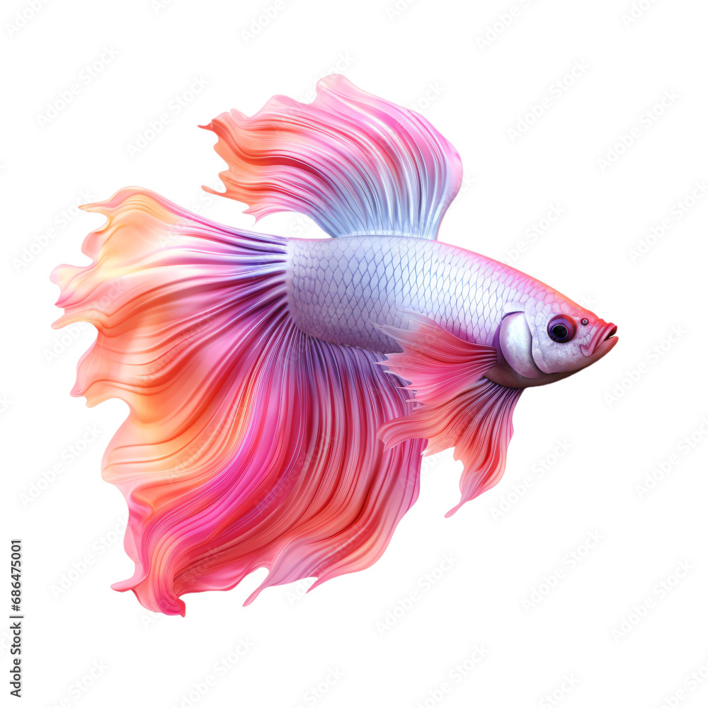 colorful betta fish isolated