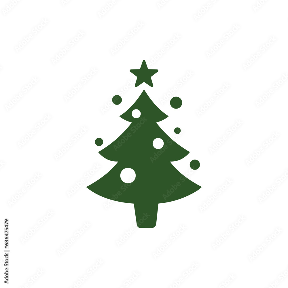 Christmas Tree vector icon on white background Christmas Tree vector icon on white background