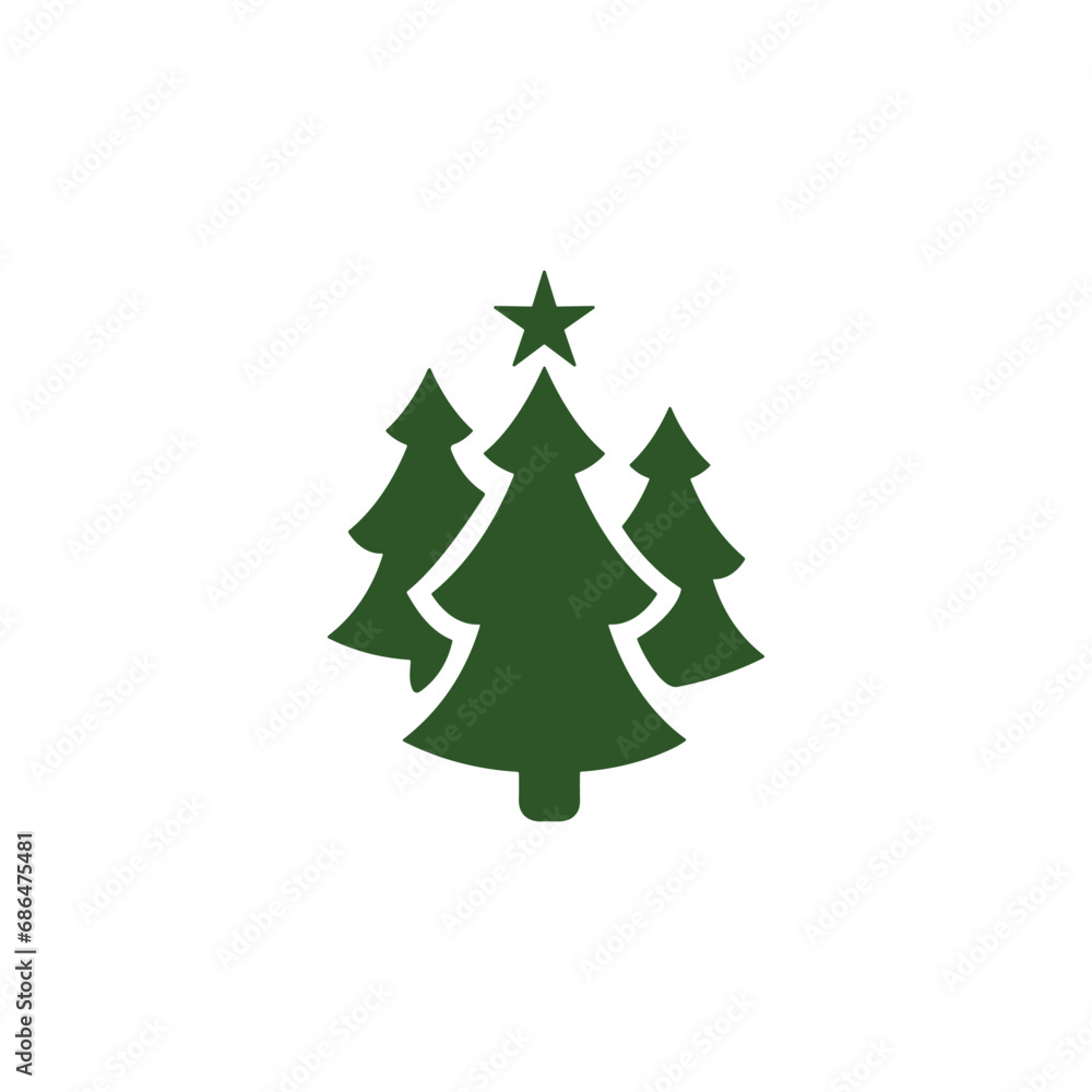 Christmas Tree vector icon on white background Christmas Tree vector icon on white background