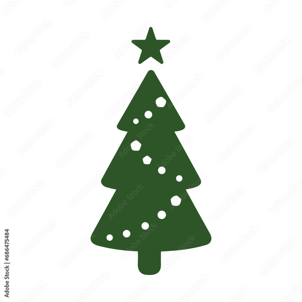 Christmas Tree vector icon on white background Christmas Tree vector icon on white background