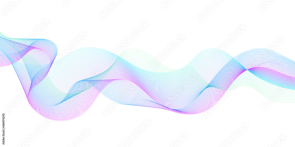 Fototapeta premium Abstract colorful glowing wave curved lines background. Abstract frequency sound wave lines and technology curve lines background. Design used for banner, template, science, business and many more.