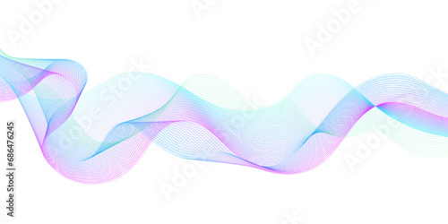 Abstract colorful glowing wave curved lines background. Abstract frequency sound wave lines and technology curve lines background. Design used for banner, template, science, business and many more.