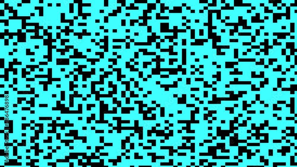Abstract blue pixel animated background.