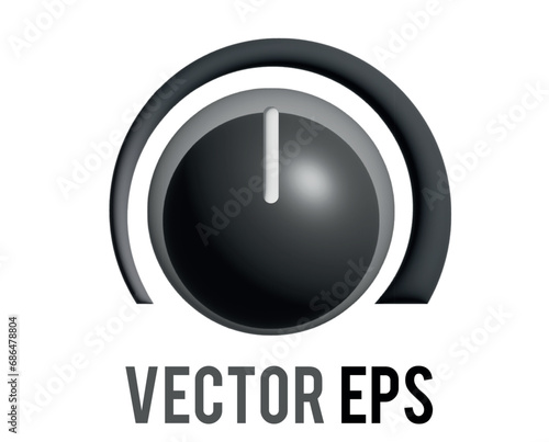 Vector black circle audio mixing console controller button 3D icon